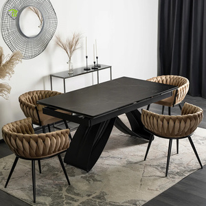 Nhà Sản Xuất Chuyên Nghiệp 8 Kích Thước <span class=keywords><strong>2</strong></span> Mét 3 Mét Dài Nhà Hàng Phù Hợp Với Hình Chữ Nhật Đá Rock Top Kim Loại Cơ Sở Bàn Ăn - Product Image 4