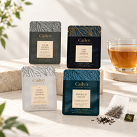Sachets d'emballage pour sachets de thé imprimés sur mesure, sachets en aluminium de qualité alimentaire à trois soudures latérales pour sachets de thé individuels