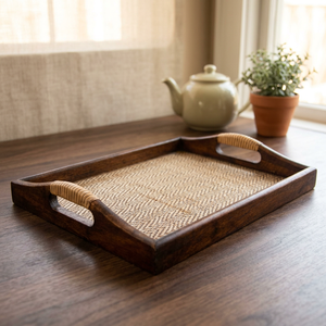 B.S INTERNATIONAL Juego de Bandejas de Servir de Madera Hechas a Mano, Ecológicas y Desechables, Aptas para Lavavajillas y Microondas, para el Hogar - Product Image 1