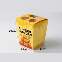 Emballage personnalisé en gros pour la restauration rapide : Boîte 2-en-1 pour poulet frit et popcorn avec compartiments pour sauce, idéale pour la vente de street food et les collations