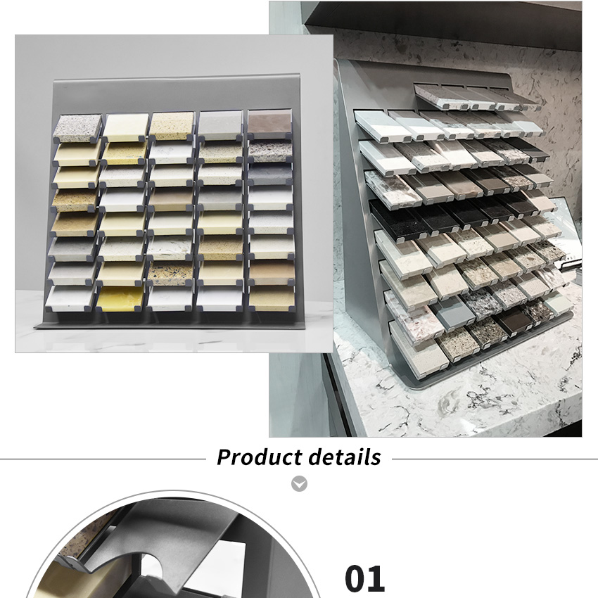 Wholesale Factory Mosaic Table Top Racks Custom Marble Sample Table Stone Stand Countertop Granite Ceramic Tile Display Rack