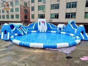 Parque Acuático Inflable Comercial de PVC para Exteriores, Tobogán Acuático, <span class=keywords><strong>Piscina</strong></span>, <span class=keywords><strong>Casa</strong></span> de Brinco - Product Image 2