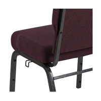 Chaises de conférence d'église de 20,5 pouces - Cadre métallique durable, empilable et pliable avec logo, pour usage intérieur, design moderne, usage commercial
