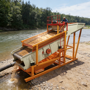 Crible vibrant mobile à moteur diesel pour l'extraction de sable de rivière - Product Image 1