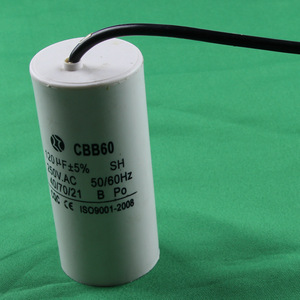 CBB60 ตัวเก็บประจุแบบวิ่ง 120UF 250V AC 50 60Hz สายหุ้มฉนวนสำหรับมอเตอร์ - Product Image 1