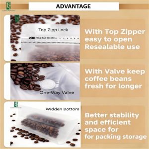 ถุงกาแฟหยาบแบบพิเศษ, ถุงกาแฟรีไซเคิลได้พื้นผิวหยาบถุงกาแฟกึ่งใสถุงชากาแฟ - Product Image 3