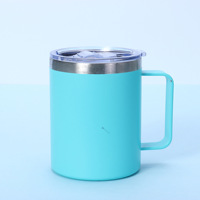 Mug isotherme en acier inoxydable Lake Green 12 oz avec couvercle, isolation 6-12 heures, personnalisable, portable, cadeau idéal pour