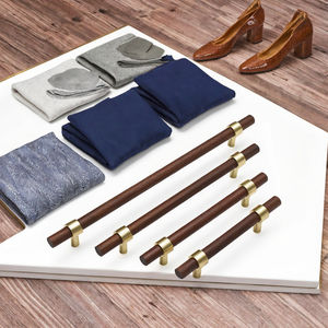 Walnut Beech Wood Luxury Kitchen Cabinets Entry Closet Drawer <b>Knobs</b> Pulls European Design Stainless Steel <b>Brass</b> for Bathroom Use - Product Image 3