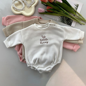 ชุดรอมเปอร์เด็กทารกผ้าฟลีซเฟรนช์เทอร์รี่ 100% ผ้าฝ้าย สำหรับฤดูใบไม้ร่วงและฤดูหนาว ทรงโอเวอร์ไซส์ ชุดกลับบ้าน ปี 2026 - Product Image 2