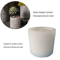 Moule silicone ciment Succulent Petit pot de fleur Plante Creative Abrasif Outil Pot Rond Béton Plante Verte Moule