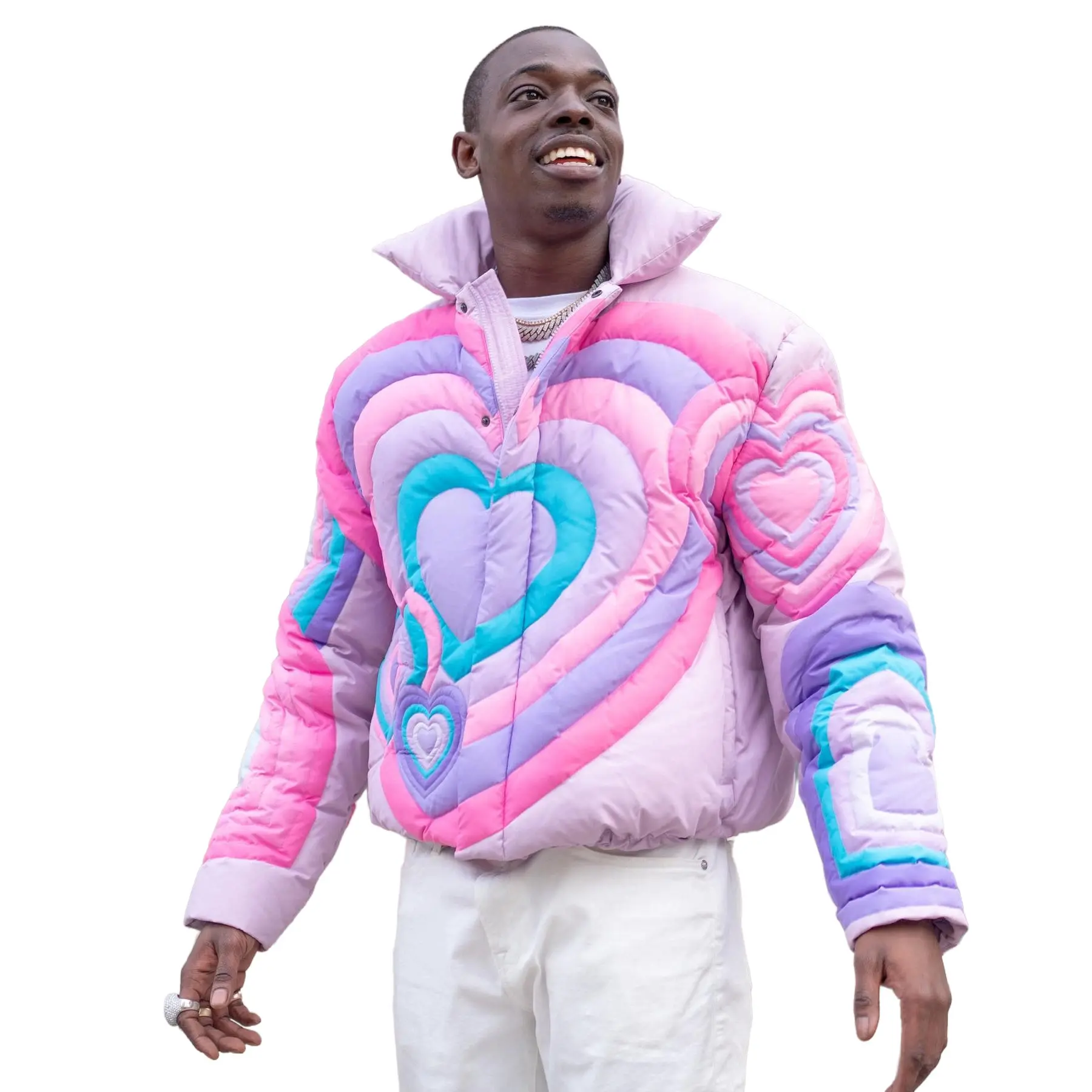 2023 sonbahar toptan fabrika yeni tasarım Patchwork renk sevgilisi puf pamuklu ceket adam logosu kazak hoodies tops
