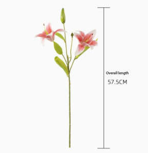 Lirio Artificial de Doble Cabeza Impreso en 3D al por Mayor, Lirio de Doble Flor con Tacto Real para Ramos de Boda, Decoración Elegante para el Hogar y Jarrones DIY - Product Image 3