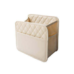 Car <b>Seat</b> Back <b>Storage</b> Bag Leather Multi Functional Organizer For Car Interior With Mesh Pocket And Quilted Design - Product Image 5
