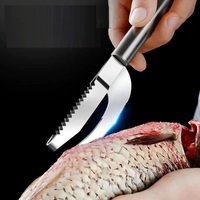 Ensemble écologique de grattoir à poisson portable en acier inoxydable pour la cuisine domestique, compatible lave-vaisselle