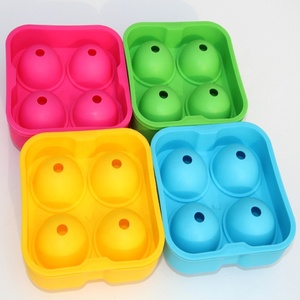 Moldes de Sorvete para Crianças A2454 com <span class=keywords><strong>4</strong></span> Furos, Moldes de Sorvete em Forma de Quadrado e Bola, Moldes de Plástico para Picolé - Product Image 2