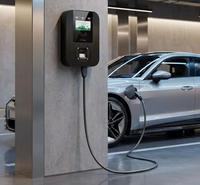 Cargador Rápido Monofásico de 7kW, 11kW, 22kW, EVSE, Cargador de CA Montado en Pared con Pantalla para Coches Eléctricos