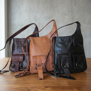 Unisex Genuine Leather Crossbody <b>Bag</b> Classic Style Durable Soft Handle Multi-Function - Product Image 1