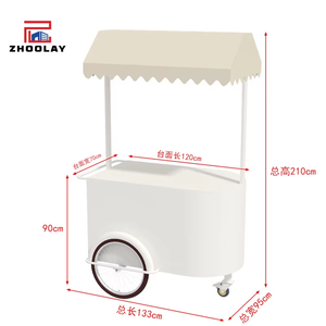 Di động đường phố thực phẩm đứng điện thoại di động thị trường gian hàng giỏ hàng ngoài trời Snack hiển thị giá kinh doanh kim loại cửa hàng với bánh xe kẹo bán kiosk - Product Image 6