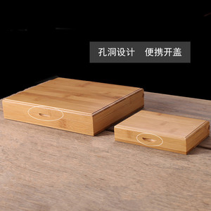 Caja de Almacenamiento de Bambú 14.5x10x3cm con Tapa Magnética, Organizador de Joyas Portátil, Caja de Madera Minimalista - Product Image 4
