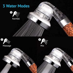 Water Saving Pressure Shower <b>Spray</b> Head with 3 Modes Powerful Flow Handhold Bathroom Shower Head with Beads Filter Hose <b>Set</b> - Product Image 3