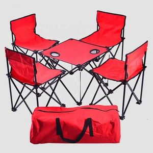 Ensemble de table et de chaises pliantes portables en nylon pour pique-nique, barbecue, extérieur, kit de camping - Product Image 2