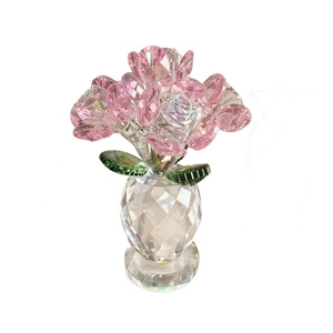 Crystal Rose Ornament Heart Shape Internal Engraving 130x110x95mm Home Decoration Gift Set - Product Image 5