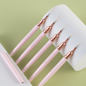 Özel Logo pembe Metal kolu naylon saç 3D <span class=keywords><strong>Nail</strong></span> Art Liner fırça <span class=keywords><strong>Nail</strong></span> Art Liner fırçalar detay astar fırça - Product Image 2