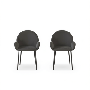 Chaises de salle à manger en velours gris foncé, design moderne, pieds en métal, meubles pour la maison - Product Image 1