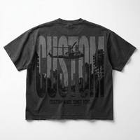 Camiseta de algodón vintage de 230 g/m² con estampado gráfico DTG personalizado, estilo streetwear para hombre, con estampado de calavera.