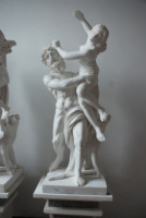 Statue sculptée à la main de style moderne, taille réelle, en marbre naturel, décorations d'extérieur, sculpture romaine d'Apollon et de Daphné en marbre blanc