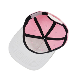 Tappo a punta piatta in cotone <span class=keywords><strong>rosa</strong></span> con 100% a scatto in plastica regolabile con Logo a buon mercato - Product Image 3