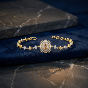 Bracelet à maillons délicats en alliage de cuivre et zircon CZ pour femme, tendance et très vendu - Bijoux Kanhai, cadeau pour mariage, anniversaire ou fête - Product Image 2