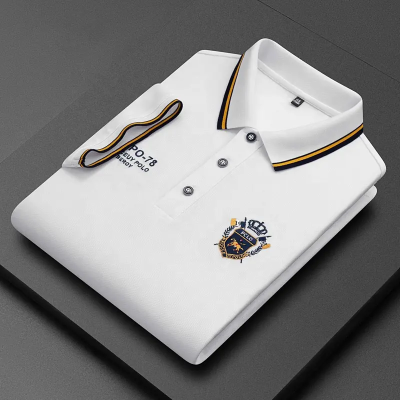 New Design Casual Polo Tshirt Blank Smart Casual Original Polo Shirts Discharge Printing Polo Shirts spring mens clothing 2023