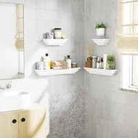 Étagère murale de rangement en bois, ensemble de 4 pièces, étagère de présentation, étagère flottante blanche, 60,96 cm, chambres à coucher, salons, salles de bain, maison, métal