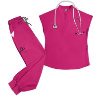 Uniformes Médicos Transpirables Elásticos ODM para Mujer y Hombre, Uniforme de Hospital Azul Cielo, Conjunto de 2 Piezas con Cordón Ajustable