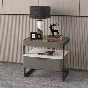 Table de chevet multifonctionnelle moderne en bois de pin noir avec chargement sans fil et 1 tiroir pour chambre, appartement, salle à manger, salon - Product Image 6