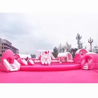 Rosa Bianco Ghiaccio Del Mondo Castello gonfiabile Scivolo Gonfiabile Giochi di Parco di Divertimenti per I Bambini I Bambini Gonfiabile Carnevale Parco di Divertimenti
