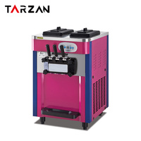 Machine à crème glacée en acier inoxydable avec table de travail, machine à crème glacée molle à 3 saveurs, fabricants de crème glacée professionnels