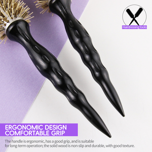 Peigne à cheveux bouclés en poils de porc de haute qualité 1008, manche en bois antistatique, peigne à cheveux bouclés pour <span class=keywords><strong>la</strong></span> coiffure, usage domestique - Product Image 2