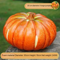 Accessoires de décoration photographique : Ensemble de citrouilles artificielles de grande taille, effet marbré, haute simulation, pour Halloween, impression jet d'encre