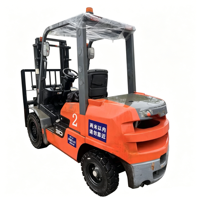 Chariot élévateur diesel japonais d'occasion de 3 tonnes avec moteur Isuzu d'origine, mât à 3 sections, hauteur de levage de 4,5 m, pneus pleins