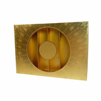 Boîte Rigide de Luxe Dorée avec Couvercle à Logo Gaufré pour Emballage Cadeau de Dattes, Boîtes Rigides 2 Pièces avec Fenêtre