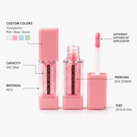 Vente en gros de tubes à gloss carrés transparents en plastique vides avec applicateur
