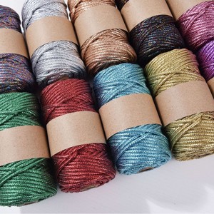<span class=keywords><strong>Cordon</strong></span> en macramé tressé métallique 5 mm or et argent, corde souple couleur <span class=keywords><strong>champagne</strong></span> pour la fabrication de bijoux, le crochet et le tricot - Product Image 5