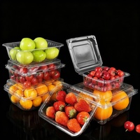 Boîte en plastique pour framboises, design à clapet avec couvercle articulé, pour baies fraîches, boîte à fruits pour animaux de compagnie, taille 250g