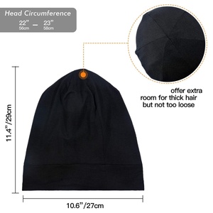 Silky Satin Lined <b>Bonnet</b> Sleep Cap Adjustable Stay on All Night Hair Wrap Cover Slouchy Beanie Curly Silk Hair <b>Bonnet</b> - Product Image 3