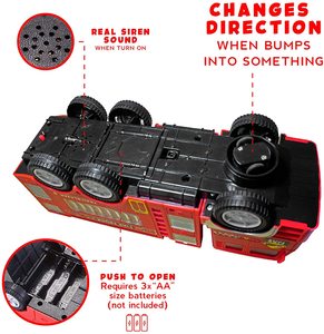 Camión <span class=keywords><strong>de</strong></span> <span class=keywords><strong>Bomberos</strong></span> Eléctrico <span class=keywords><strong>de</strong></span> Juguete para Niños, 220V, Luces Intermitentes Brillantes 4D, Sonidos <span class=keywords><strong>de</strong></span> Sirena Reales, Función Bump & Go, Escala 1:16, Camión <span class=keywords><strong>de</strong></span> <span class=keywords><strong>Bomberos</strong></span> <span class=keywords><strong>de</strong></span> Plástico - Product Image 4