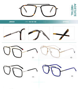 משקפיים עיניים משקפיים גשר כפול מקורי רטרו באיכות גבוהה אצטט משקפיים מתכת עיצוב משקפיים משקפיים - Product Image 3