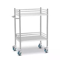 Chariot en acier inoxydable, design contemporain silencieux, pour hôpitaux, écoles, salles à manger, laboratoires, résistant à la corrosion, aux acides et aux bases