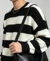 Pull en tricot côtelé à rayures colorées vintage pour femme, respirant, à manches longues, col rond, doux et ajusté pour le quotidien